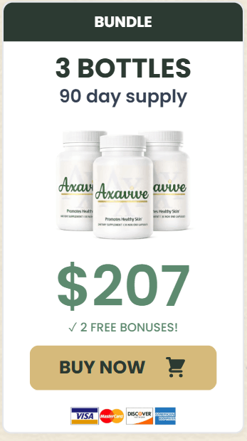 Axavive 3 bottle 90 day supply for collagen support hydration and smoother skin